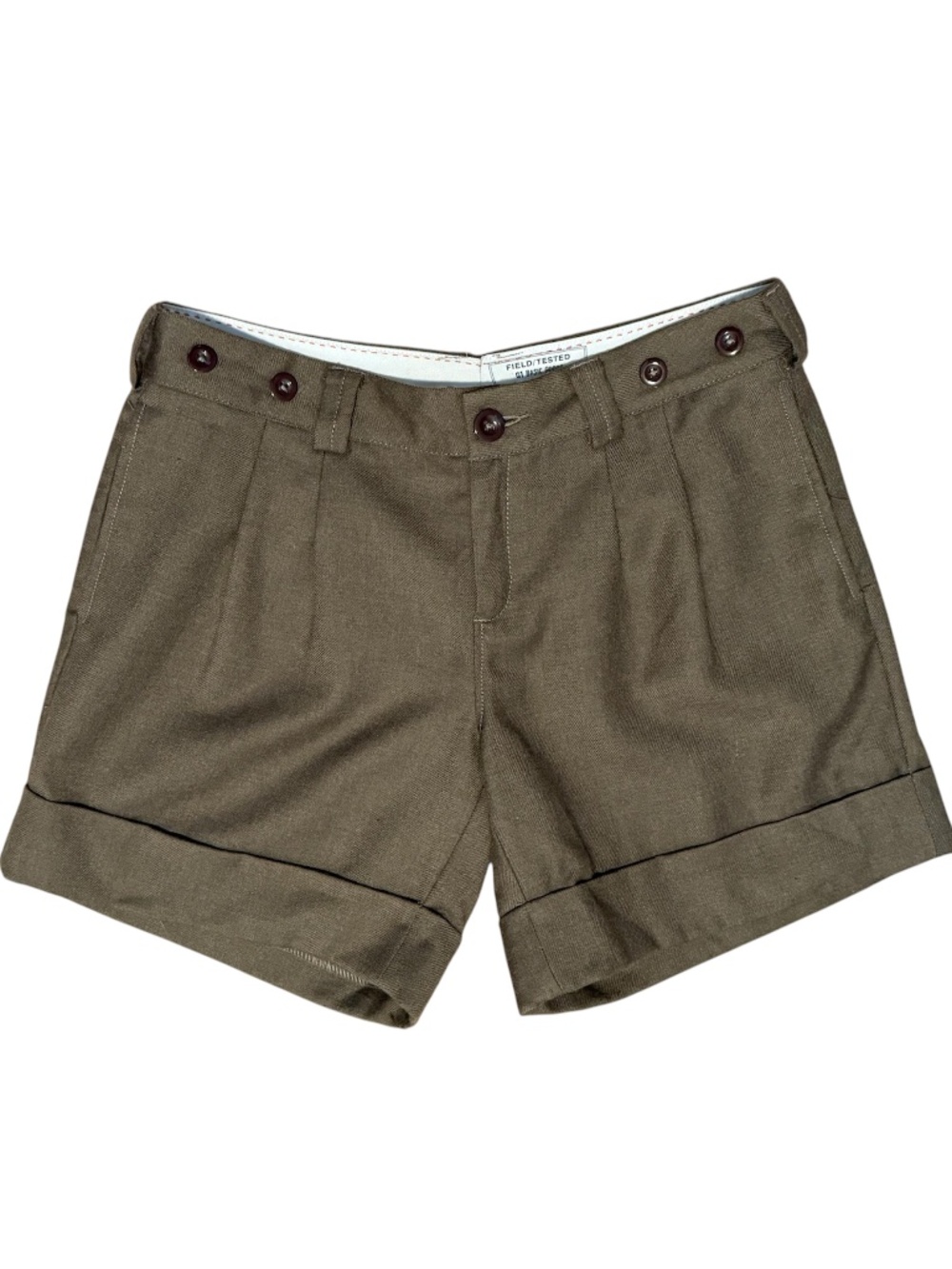 Anthropologie G1‎ Basic Goods Field Tested Wool Blend Pleated Shorts Cuffed 8